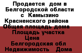 Продается  дом в Белгородской области с. Камызино Красненского района  › Общая площадь дома ­ 40 › Площадь участка ­ 4 000 › Цена ­ 280 000 - Белгородская обл. Недвижимость » Дома, коттеджи, дачи продажа   